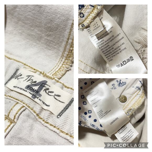 Free People Off White Sunkissed Shortalls SZ 4 - Picture 6 of 7